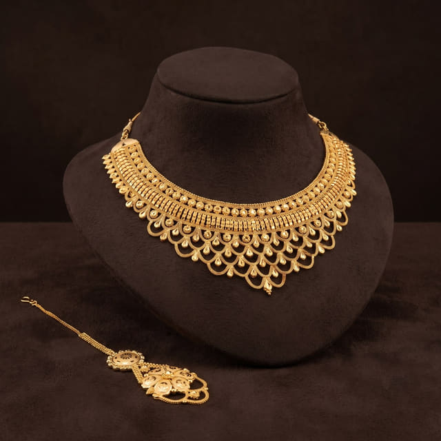 Filigree Gold Choker & Tikka