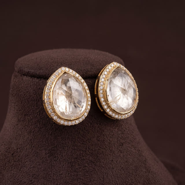 Pear Polki Studs