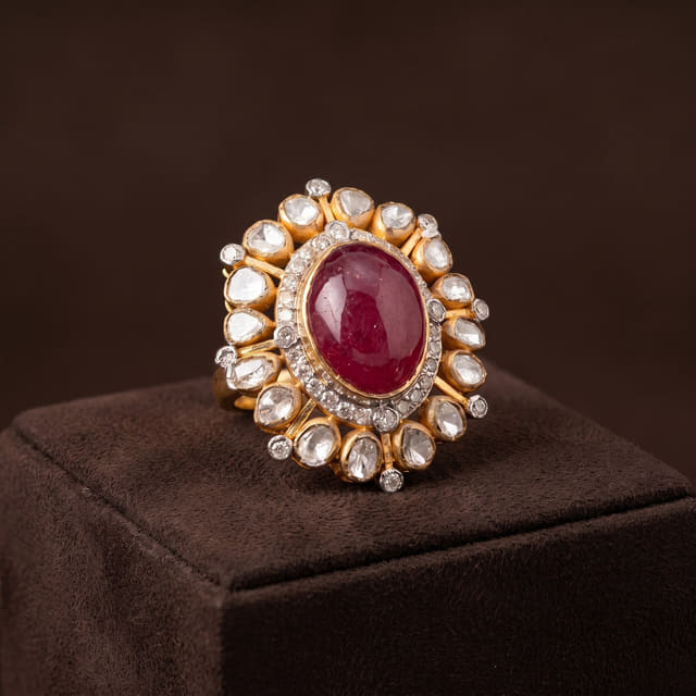 Ruby Polki Cocktail Ring